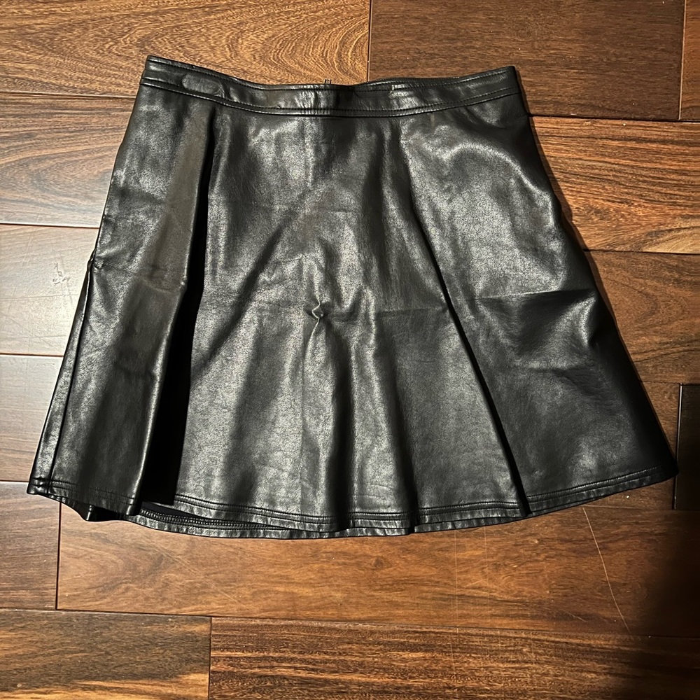 Faux leather skater skirt